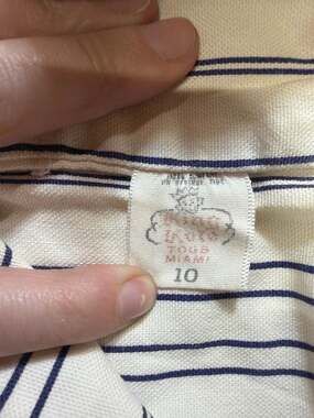 Vintage King Kole Miami Girls Striped Nautical Sailor Dress White Red Blue Size